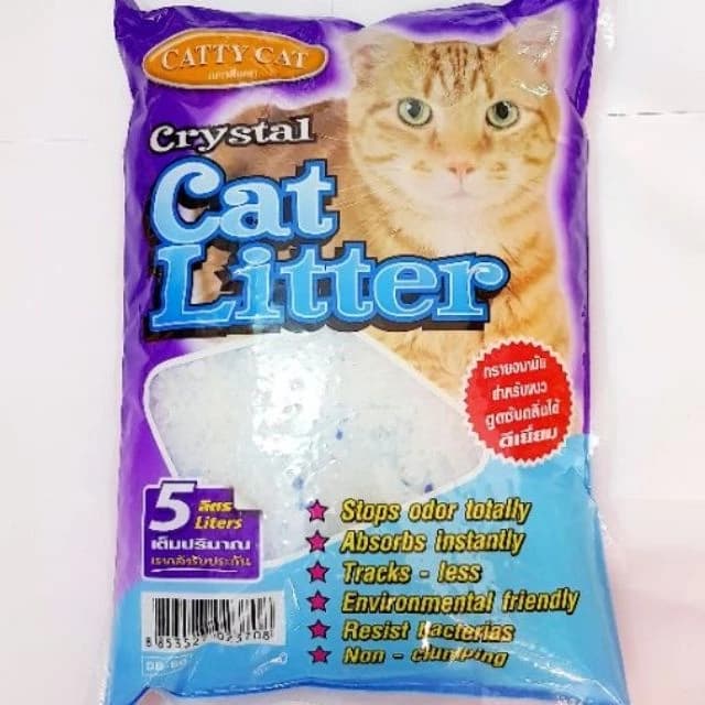 Catty Cat ทรายแมวคริสตัลผสมเม็ดบีทสีฟ้า ทรายแมวอนามัย 5 ลิตร